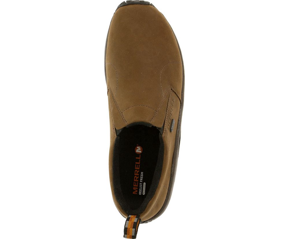 Merrell Slip Ons Męskie Brązowe - Jungle Moc Nubuck Waterproof Wide Width - 234970-FZC